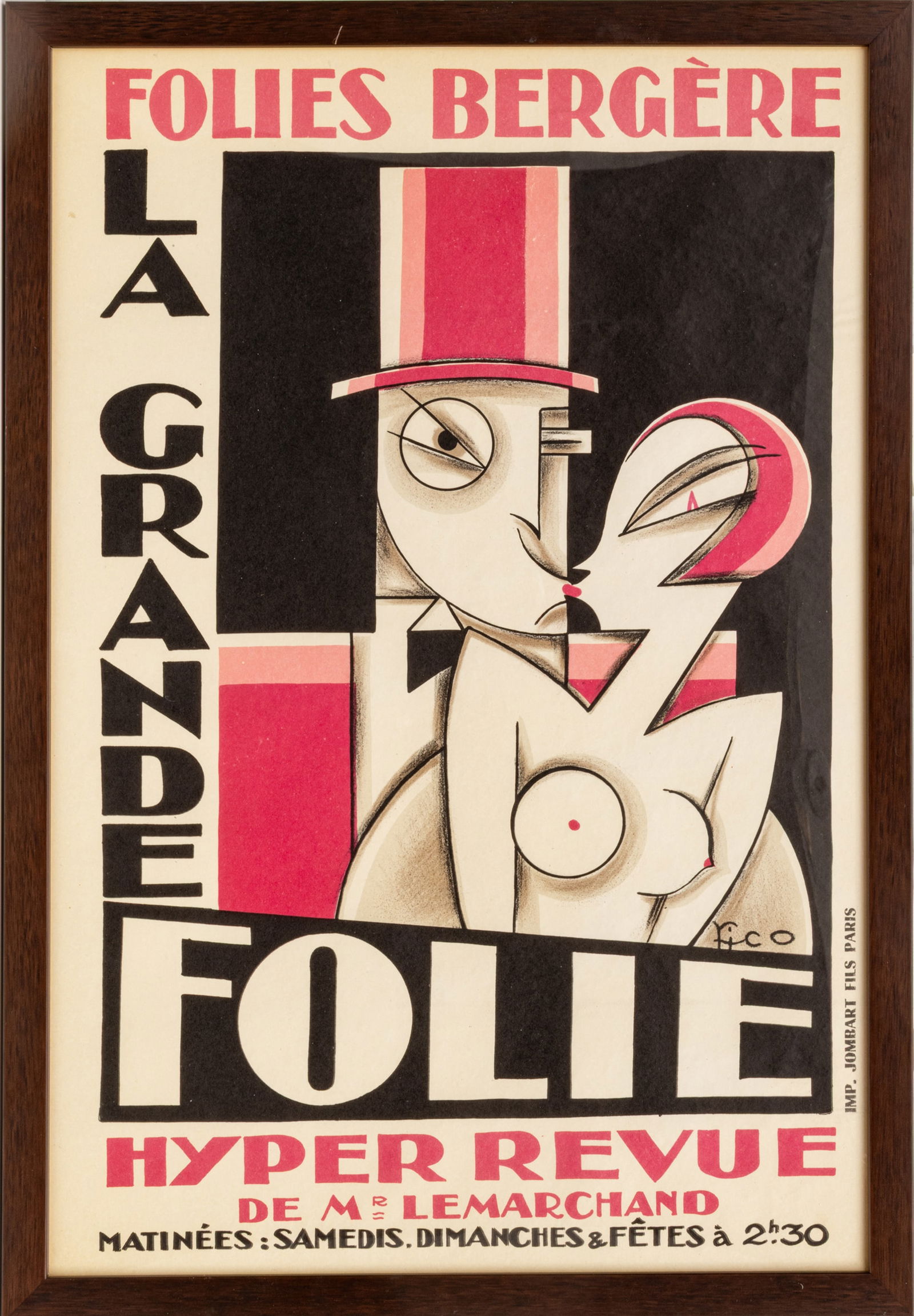 Maurice (Pico) Picaud (French, 1900-1977) Offset Lithographic Poster, Ca. 1927, 'Le Grande Folie (1 of 6)