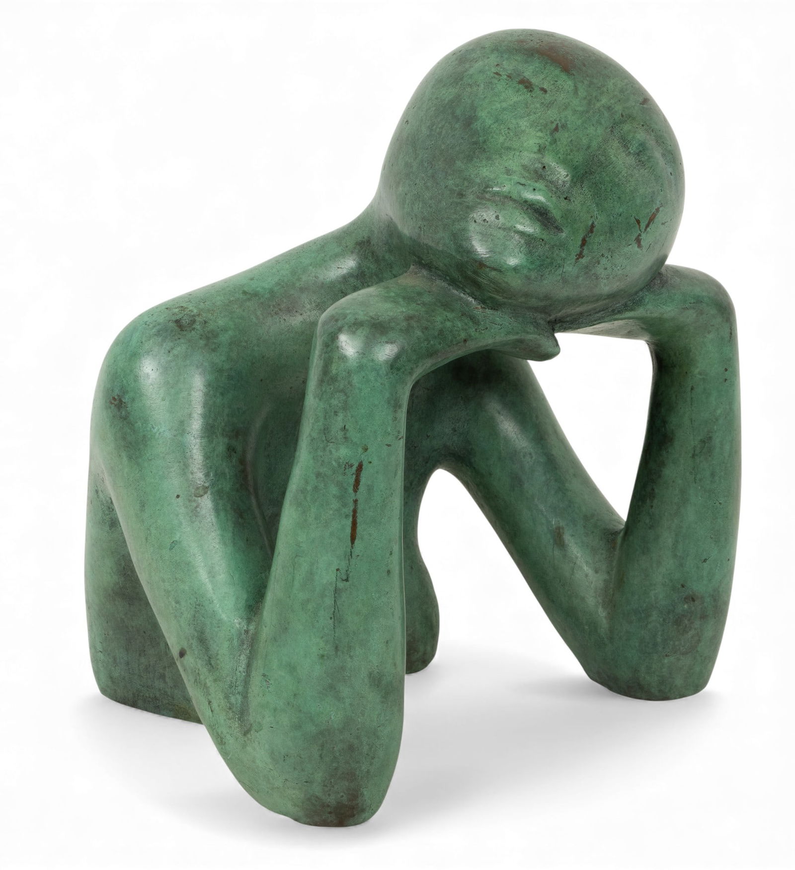 Patinated Bronze Bust of a Woman, 20th Century, H 12" W 9" Depth 8" (1 of 5)