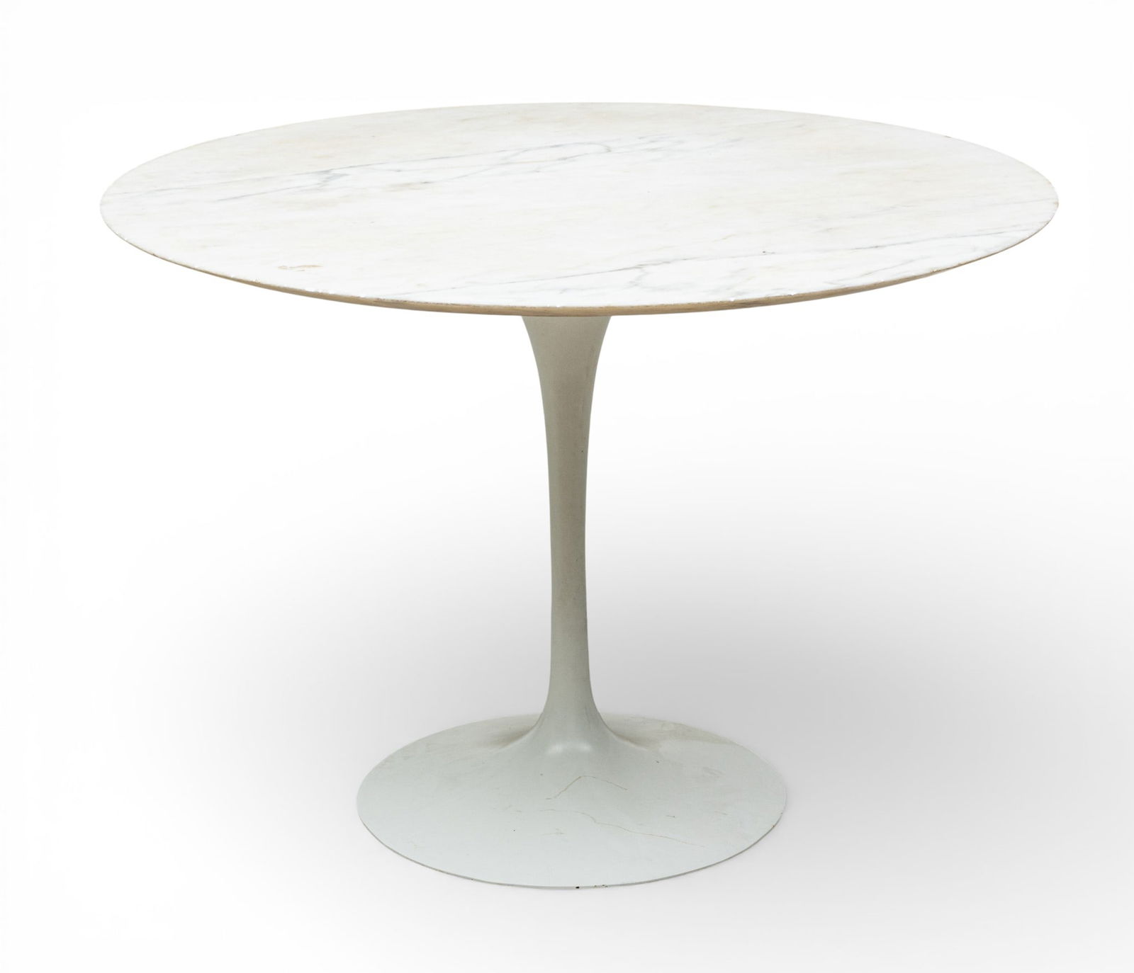 Eero Saarinen (Finnish-American, 1910-1961) Tulip Table with Marble Top, Ca. 1956, H 28.75" Dia. 42" (1 of 11)