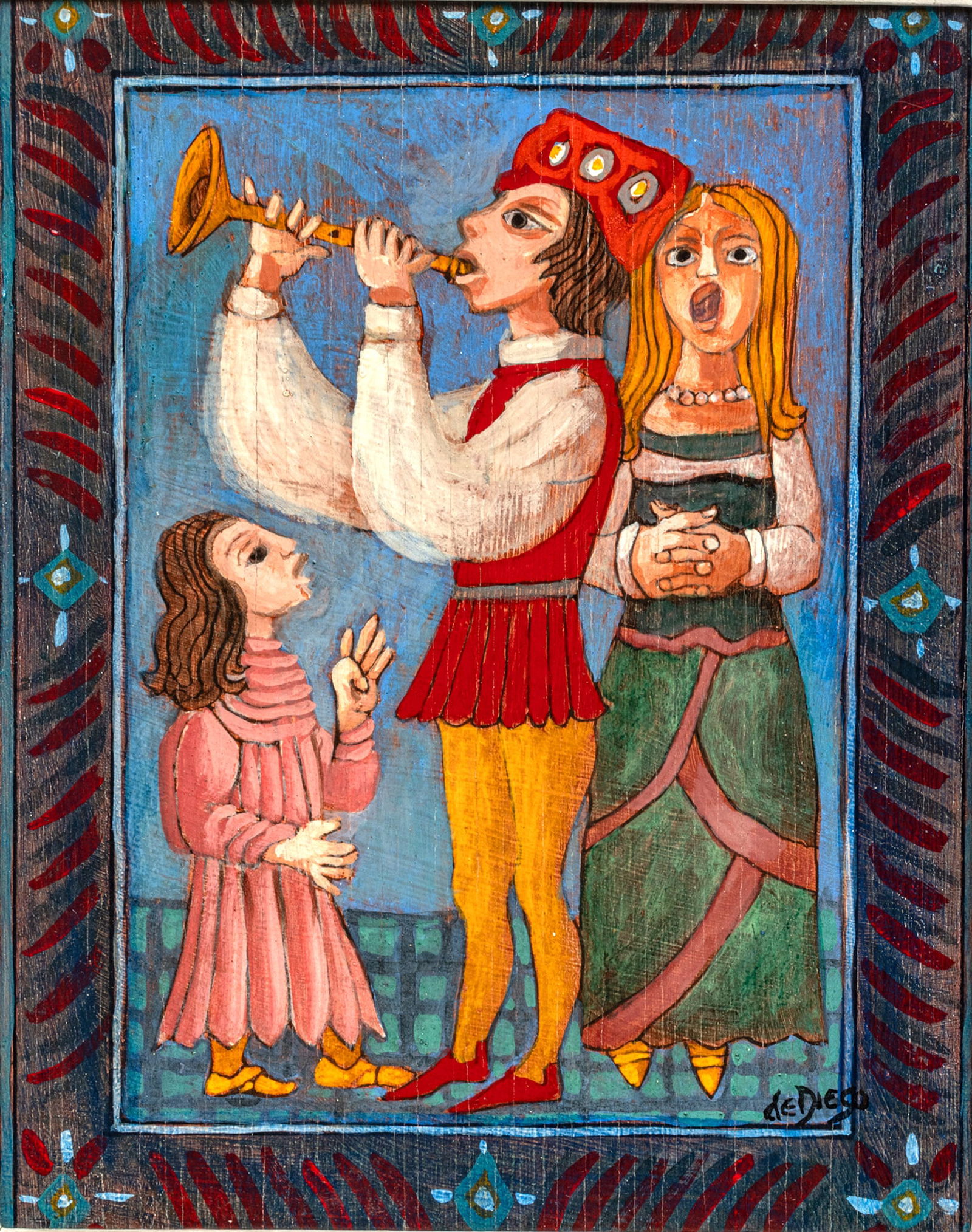 Julio De Diego (Spanish-American, 1900-1979) Oil Panel H 10.25" W 8" Frame Size: H 16" W 14" (1 of 7)