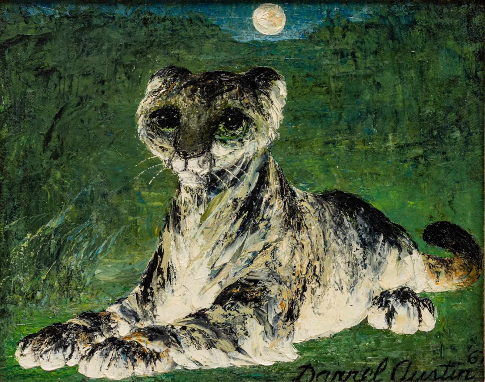 Darrel Austin (American, 1907-1994) Oil Canvas 'Young Beast in Moonlight & Young Beast at Sunrise', (1 of 8)