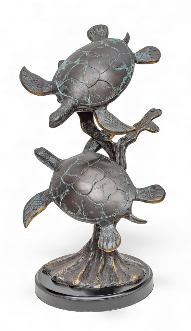 Bronze Sea Turtles H 15.5" W 11" Depth 8" (1 of 5)
