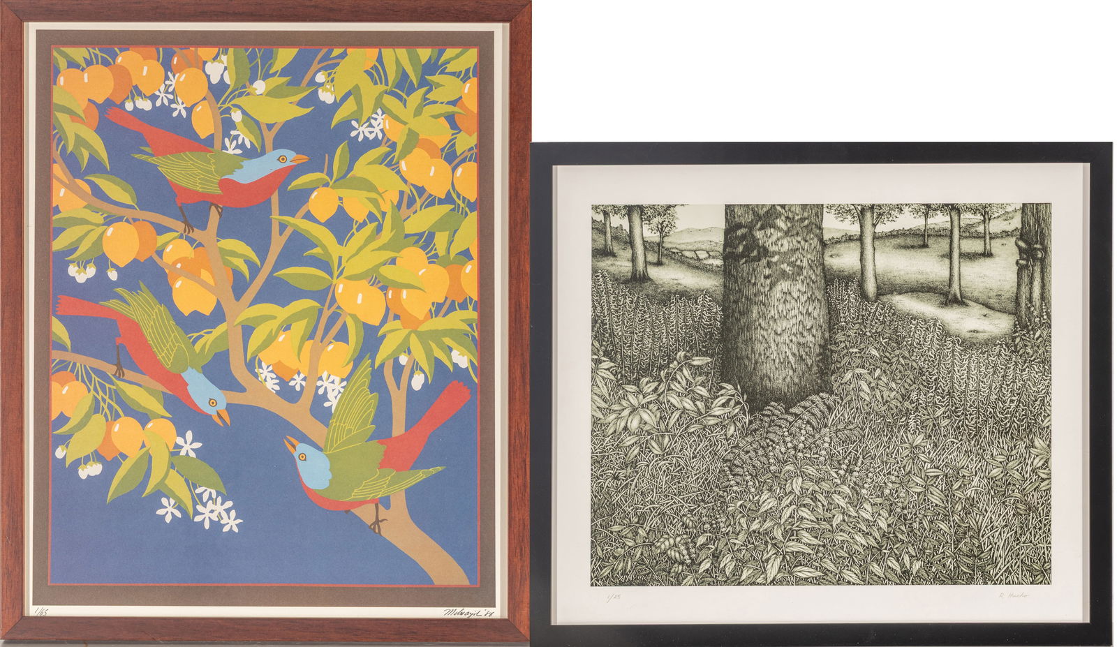 Decorative Framed Prints 1986, H 18" W 15" Frame Size: H 21" W 17" 2 PCS (1 of 16)