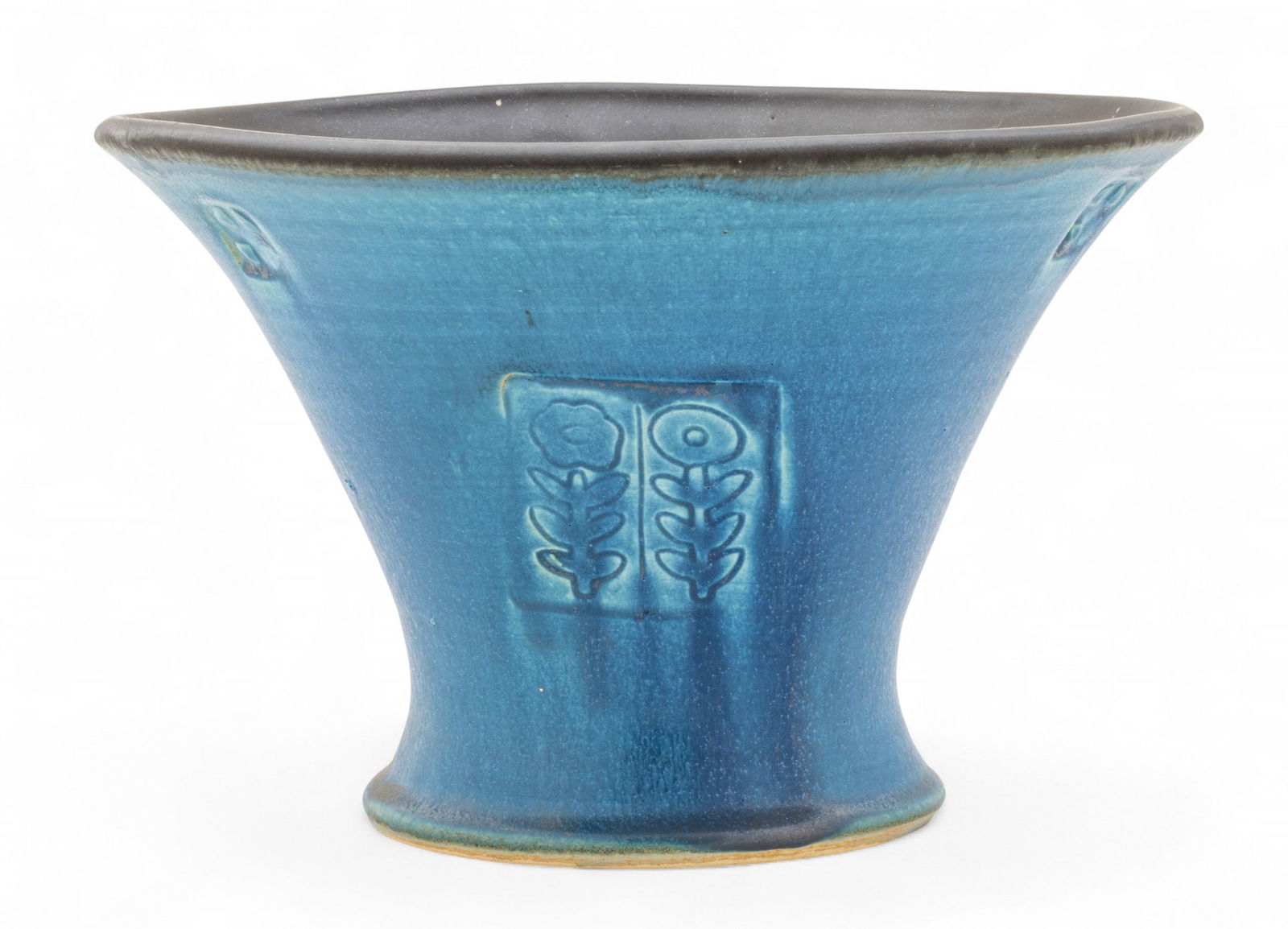 Pewabic Pottery (Detroit) Matte Glaze Pottery Vase, 2000s, H 7" Dia. 10.5" (1 of 8)