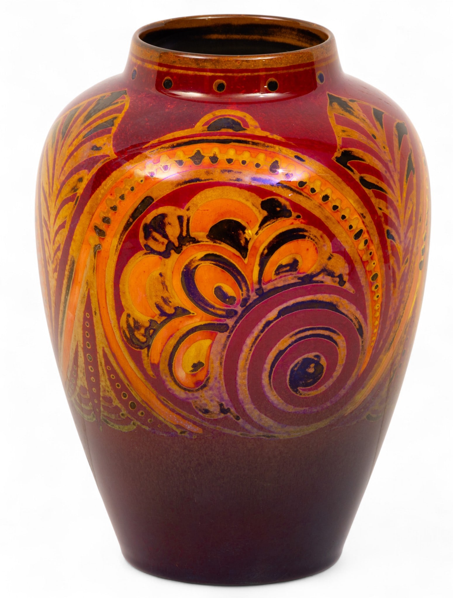 Royal Lancastrian (England) Glazed Pottery Vase #2637 1920, H 9" Dia. 6" 1 PC (1 of 5)