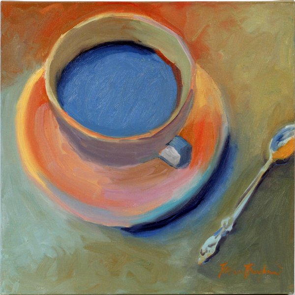 BRUCE BINGHAM ACRYLIC JAMAICAN PURPLE MTN COFFE: BRUCE BINGHAM (US 20TH), ACRYLIC ON CANVAS BOARD, 20" X 20", "JAMAICAN PURPLE MOUNTAIN COFFEE III":2005; signed lower right; unframed. Lyceum Collections certificate of Authenticity in customer file.