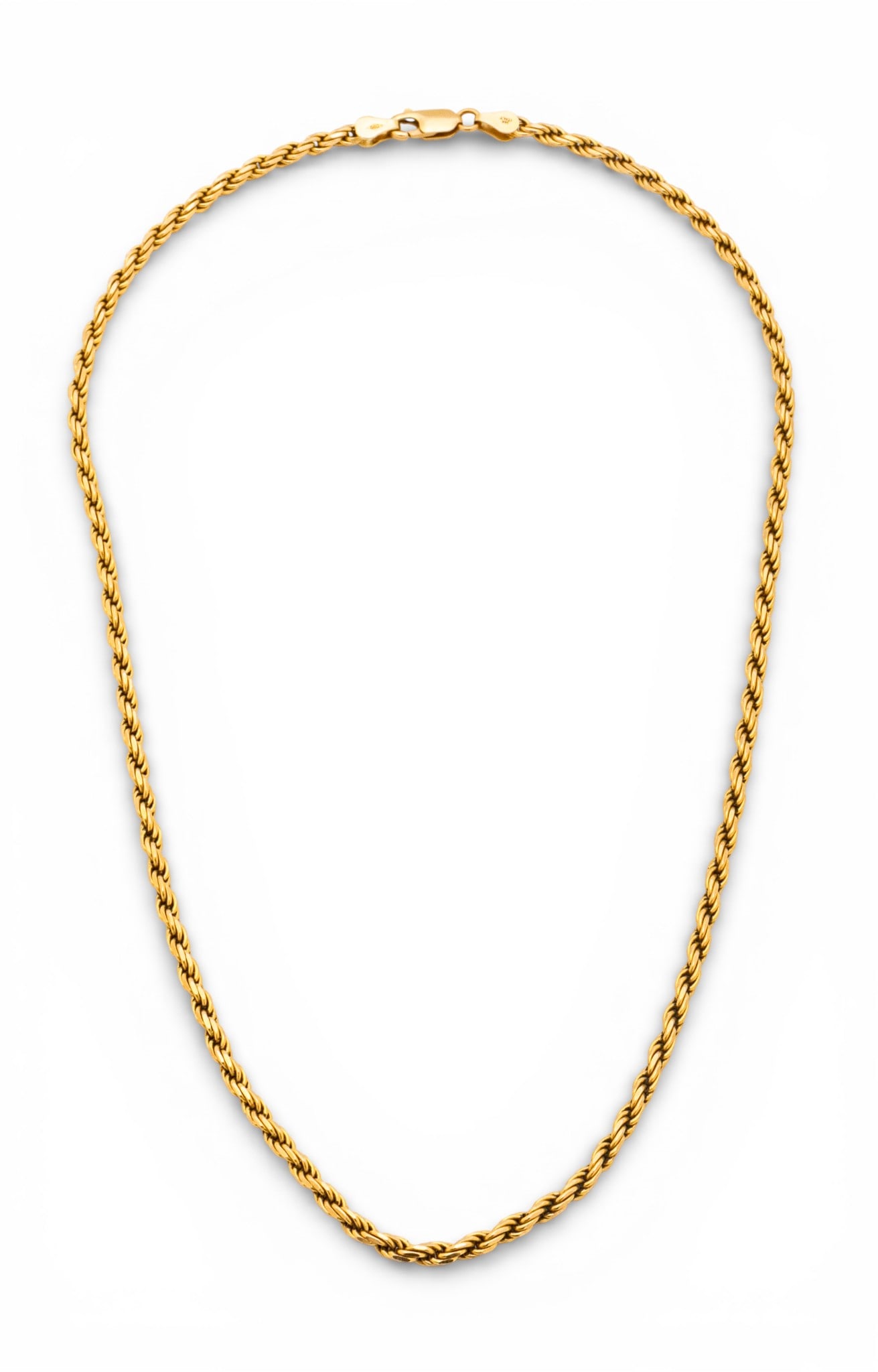 Italian 14k Yellow Gold Rope Chain Necklace L 18" 19 g (1 of 5)
