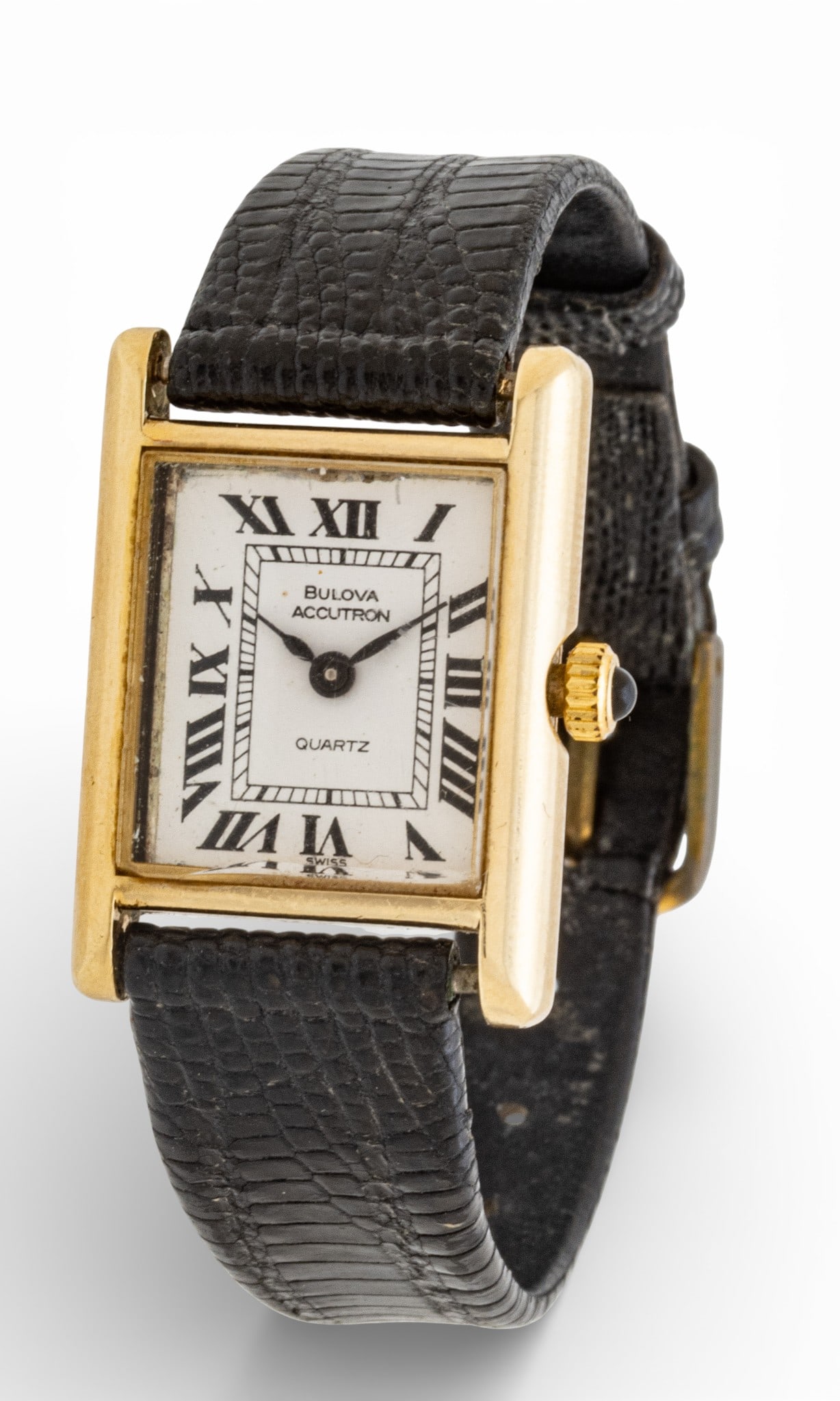 Bulova Accutron 14k Yellow Gold and Lizard Strap Watch (1 of 4)