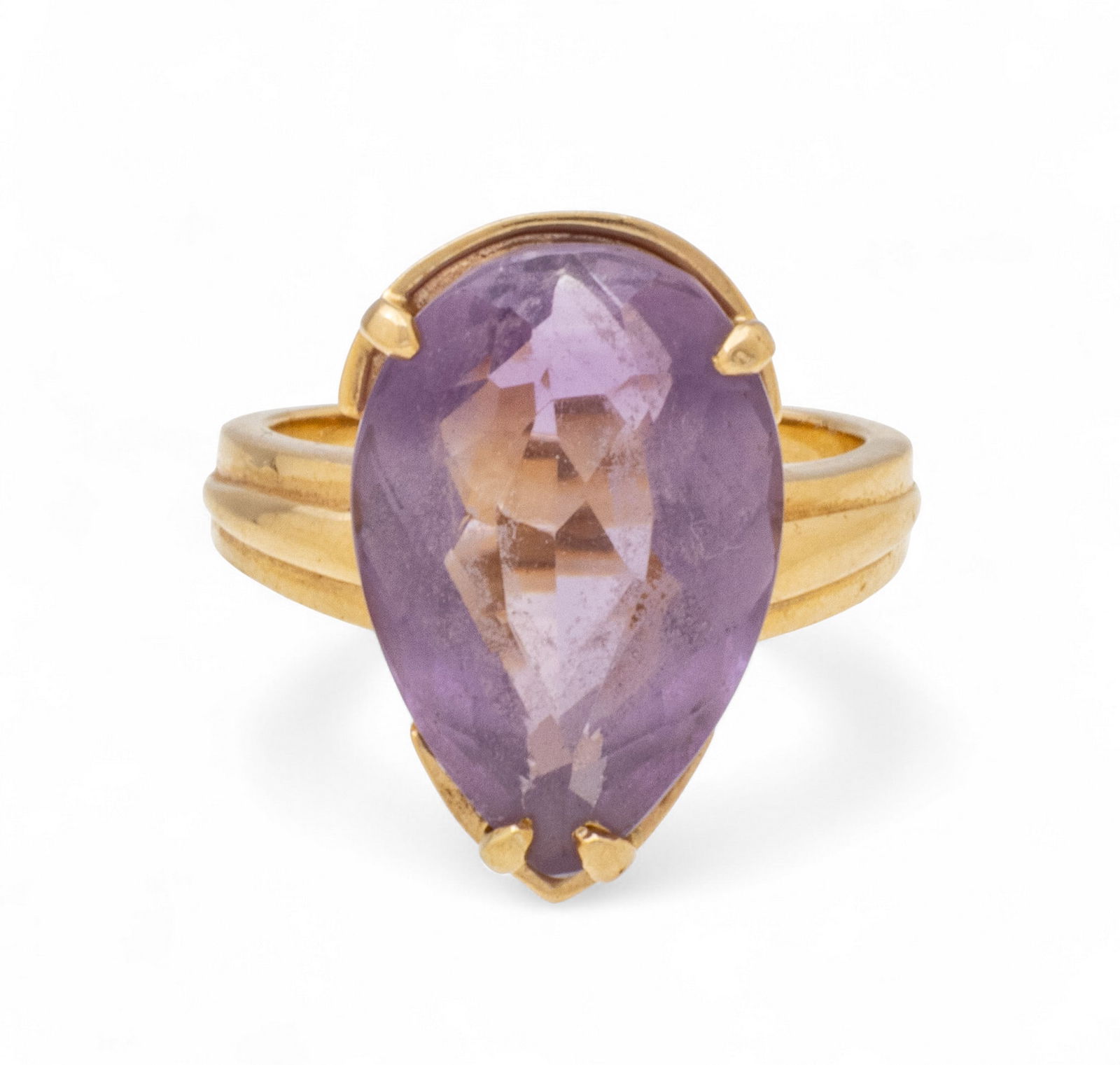 14k Yellow Gold and Amethyst Cocktail Ring Size 7.5 8.04 g (1 of 9)