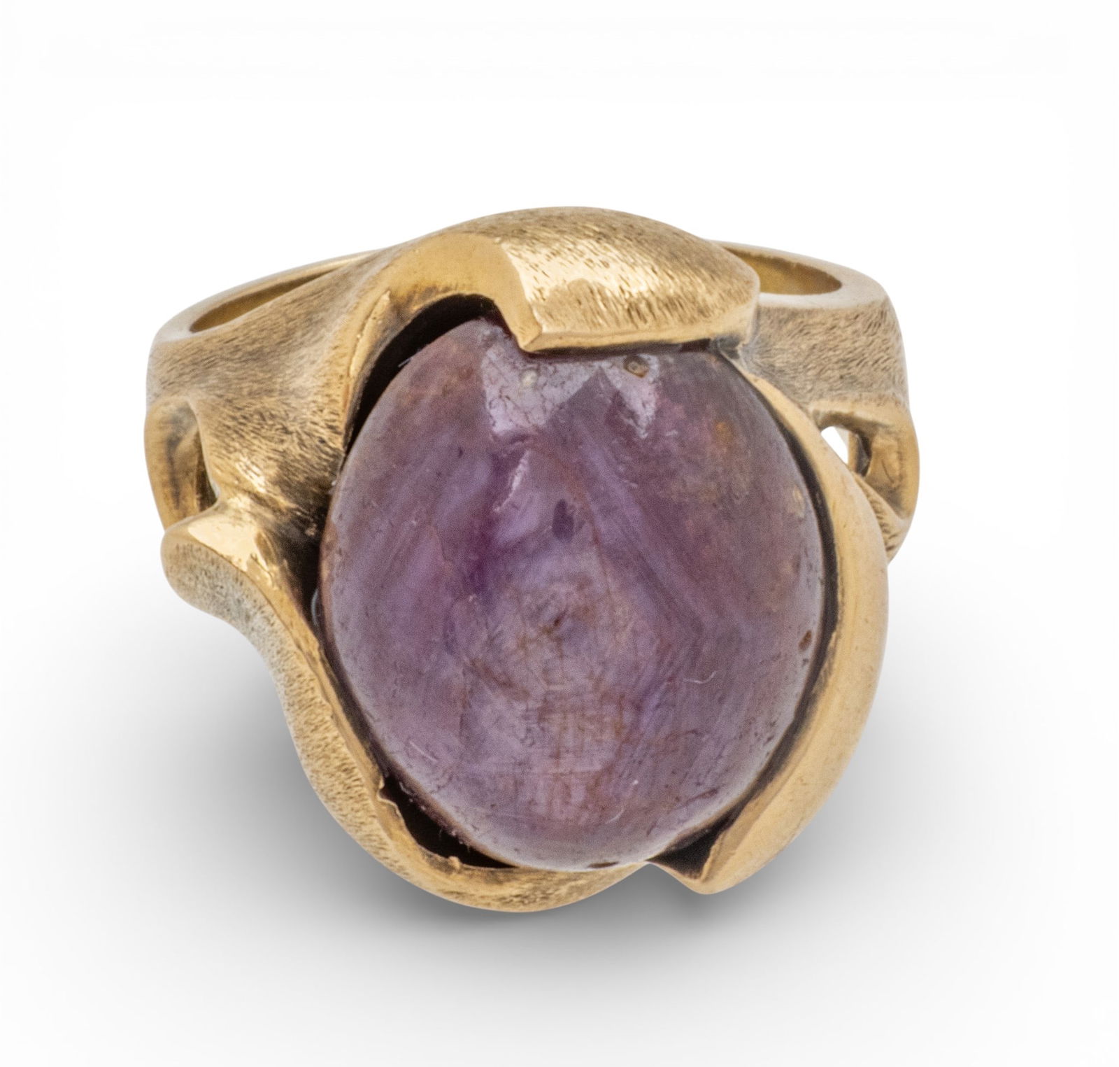 14K Yellow Gold 8ct Star Sapphire Ring, Size 7 1/2 1940, 16.7 g (1 of 8)