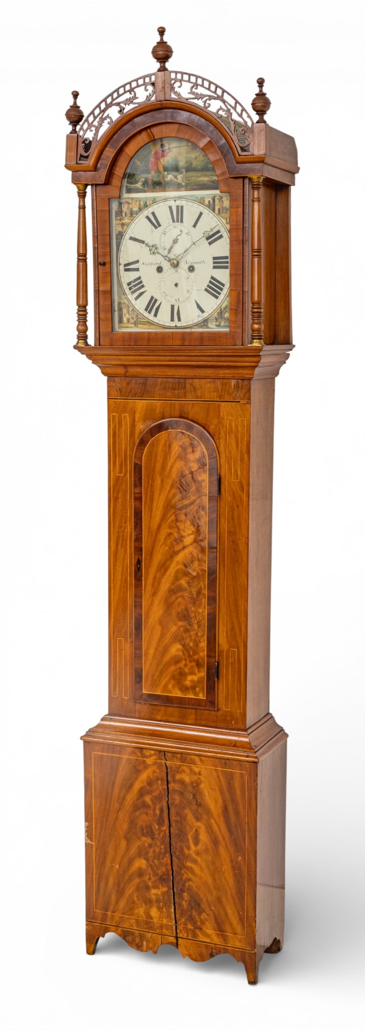 Sefsford Newcastle (English) Mahogany Tall Case Clock 19th Cent., H 88" W 19.5" Depth 9" (1 of 12)