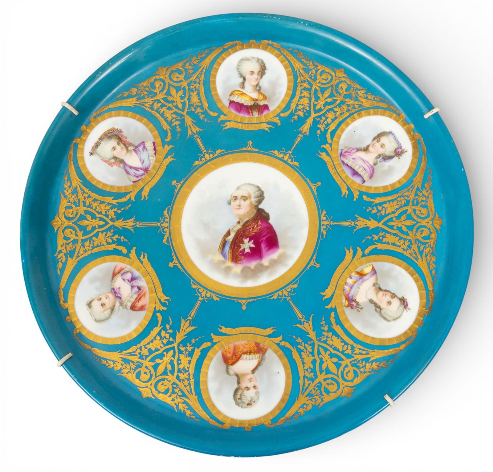 Sevres (French) Porcelain Charger 19th.c., 'Louis XVI and His Royal Court', Dia. 18" (1 of 7)