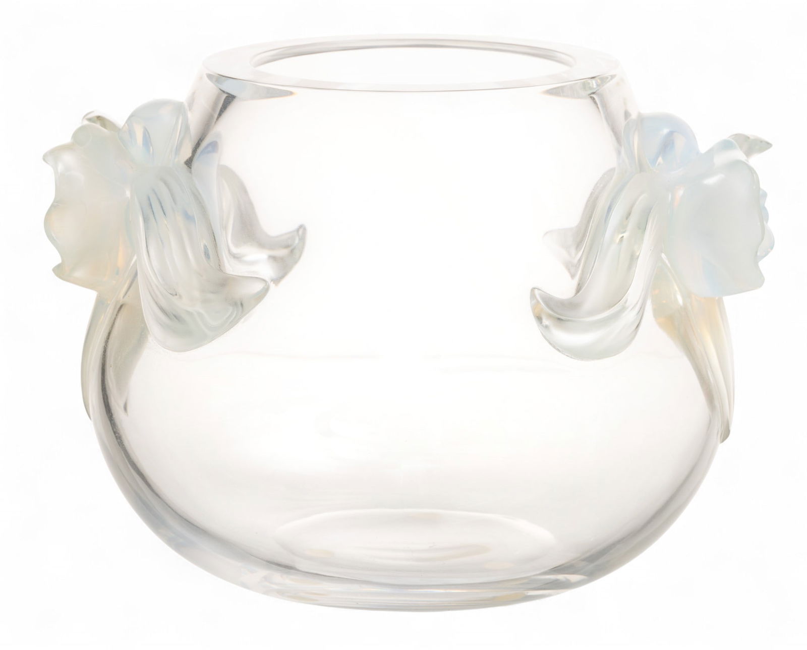 Lalique (French) Crystal Orchidee Vase H 6.5" Dia. 9" (1 of 5)