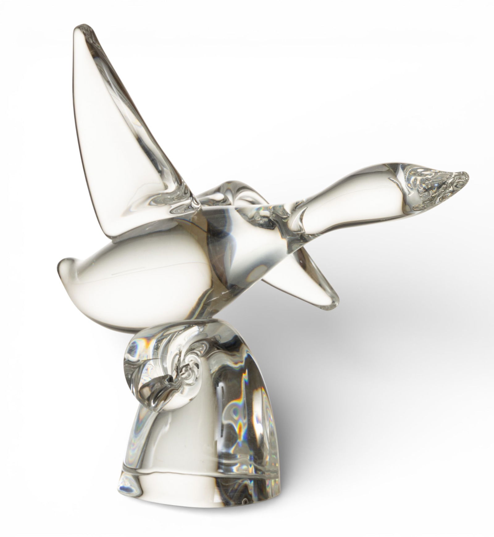 Steuben (American) Crystal 20th Cent., 'Flying Goose', H 8.75" L 10.75" Depth 4" (1 of 6)
