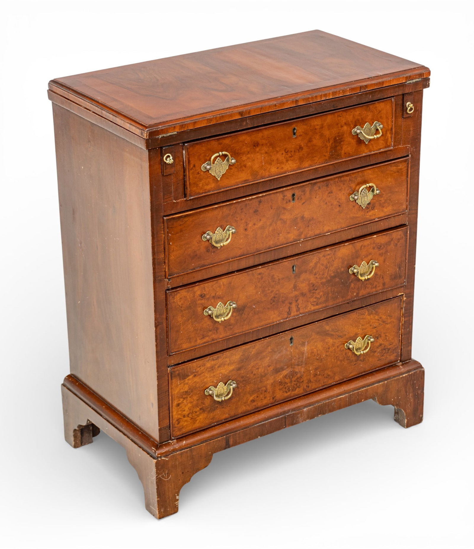 English Mahogany Flip-Top Chest of Drawers, Ca. Late 19th Cent., H 29.5" W 24" Depth 13.75" (1 of 10)