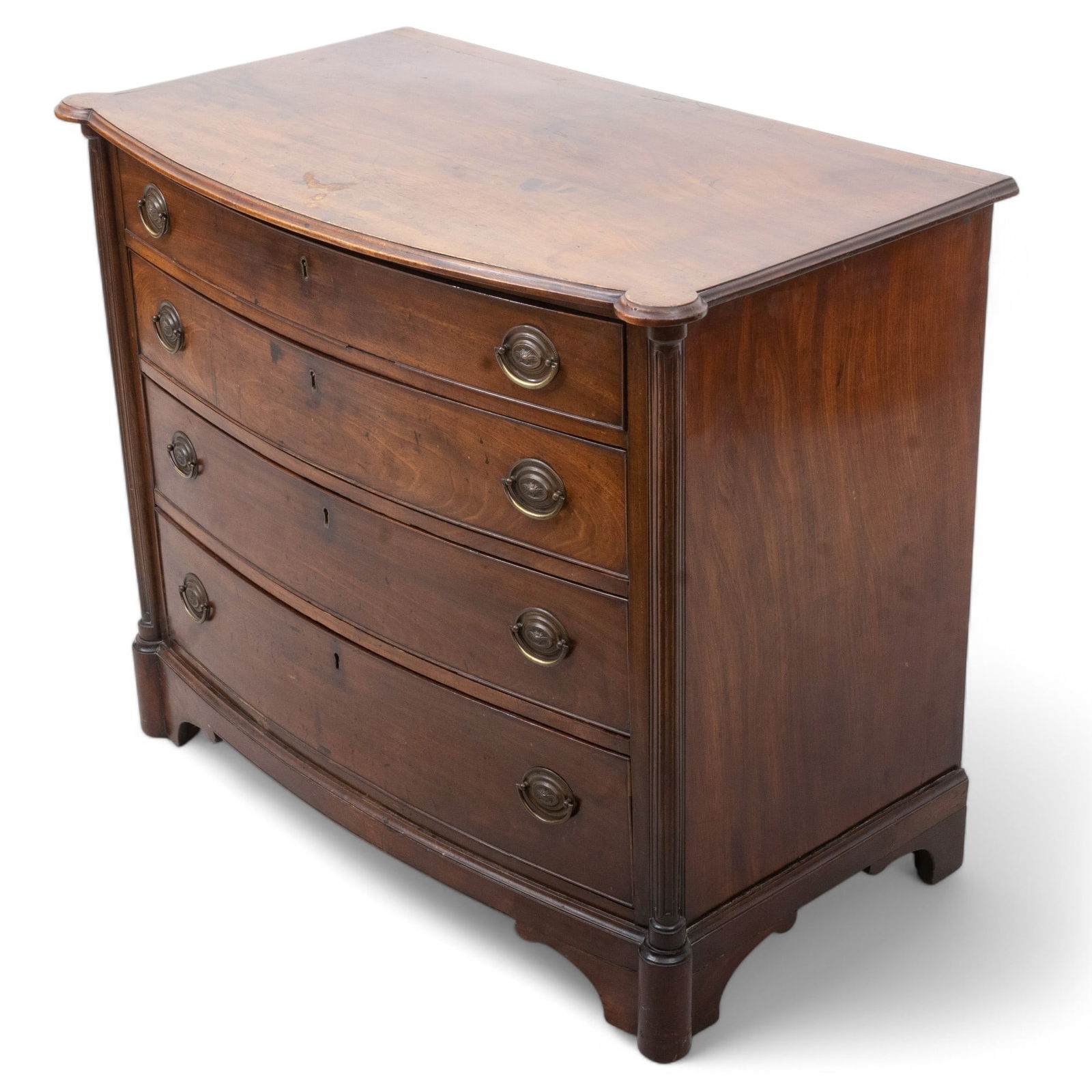 English Carved Mahogany Chest of Drawers, Ca. 1800, H 32'' W 38'' Depth 22'' 1 PC (1 of 6)