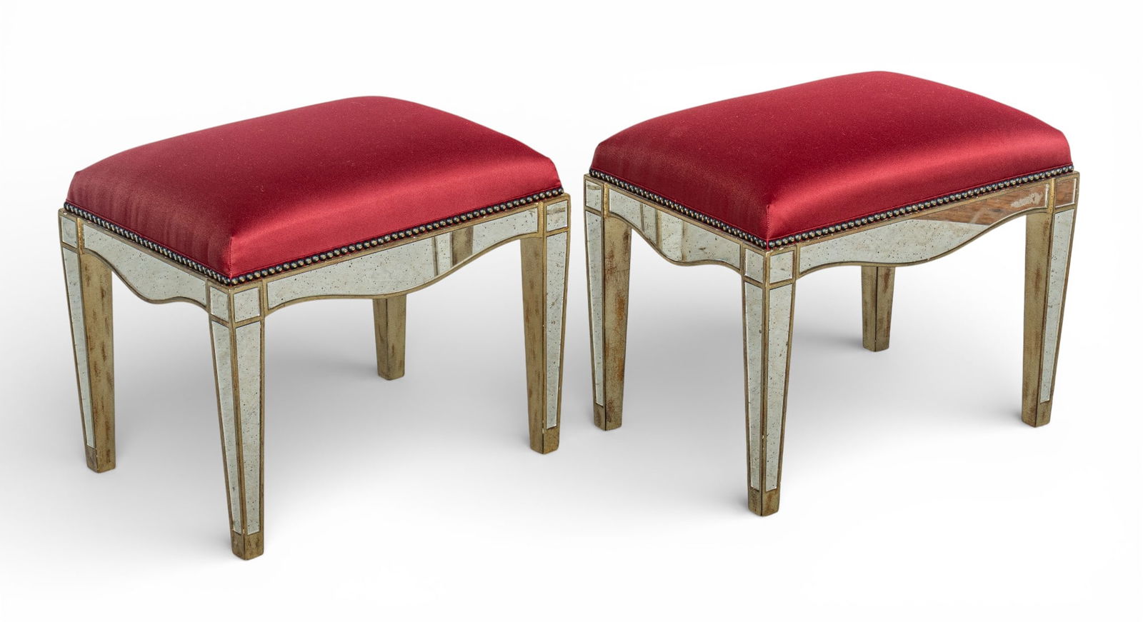 Pair of Venetian Style Ottomans Late 20th C., H 18.5" W 22" Depth 16" 1 PAIR (1 of 5)