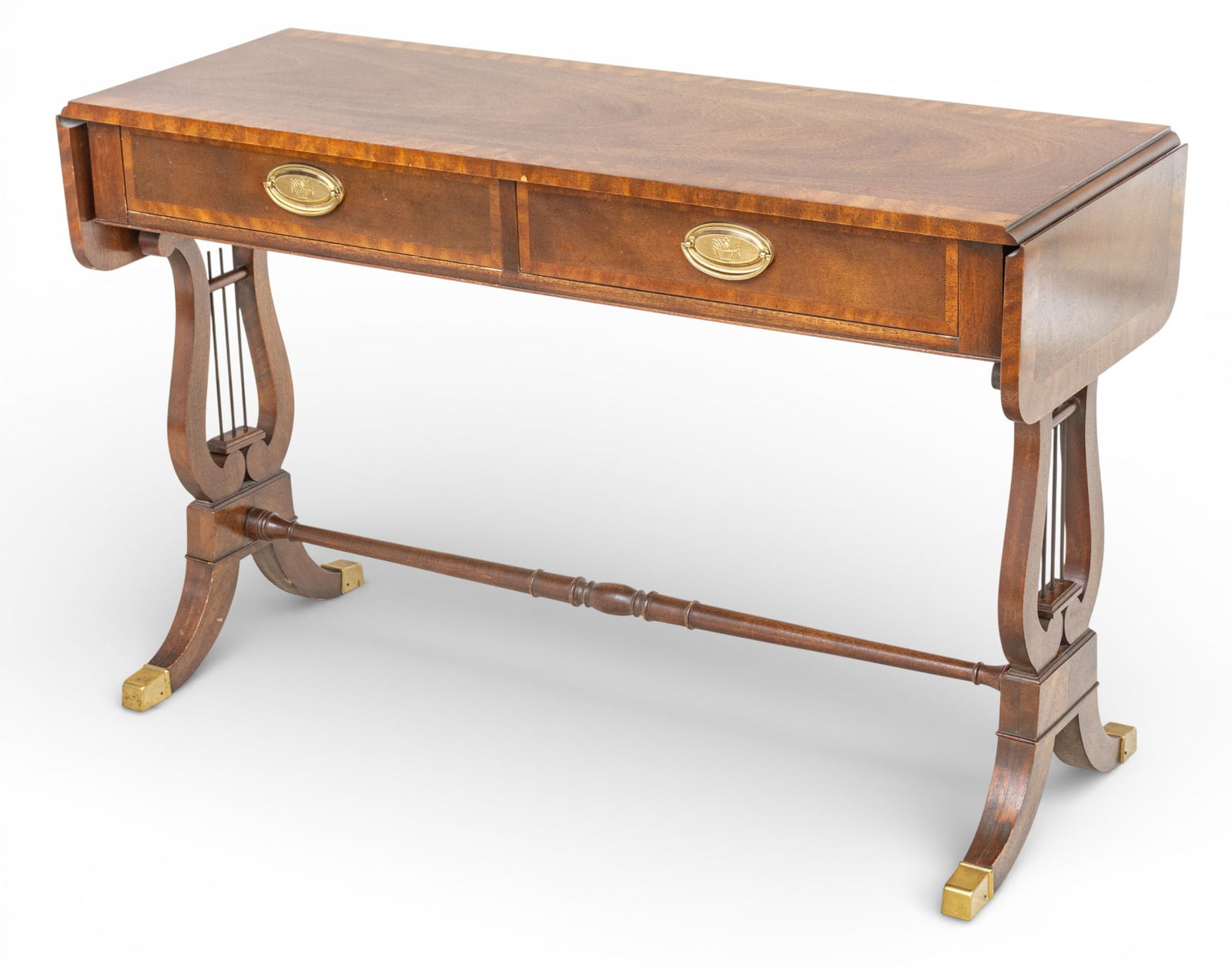 Baker Furniture (American) Regency Style Mahogany Drop-Leaf Console Table H 18.25" W 44" Depth 16" (1 of 11)