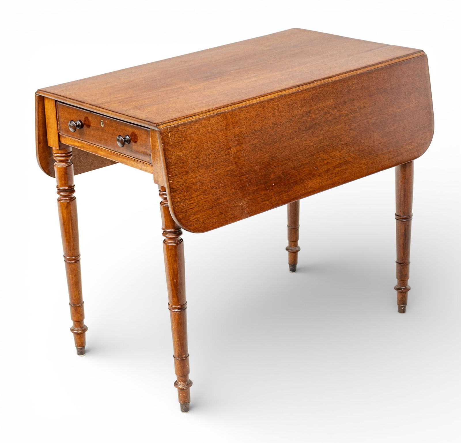 Classical Mahogany Pembroke Table, Ca. 1850, H 28" W 19" Depth 33.5" (1 of 8)