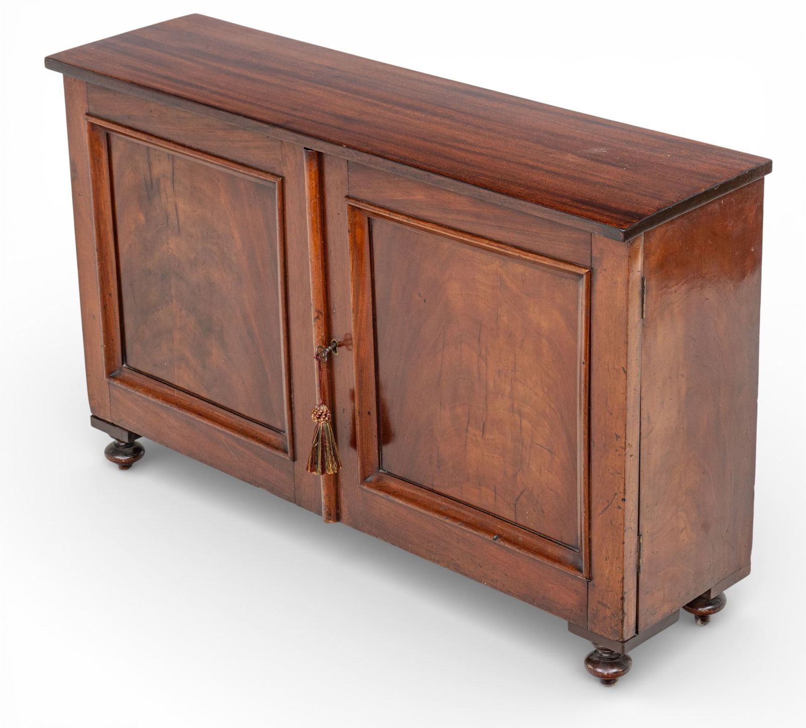 Victorian Carved Mahogany Double Door Cabinet, Ca. Late 19th Cent., H 21.75" W 35" Depth 9.75" (1 of 9)