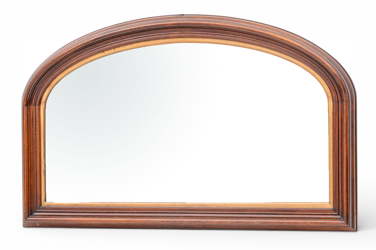 Victorian Carved Walnut Arched Mirror, 19th C., H 25.5" W 41.5" (1 of 3)