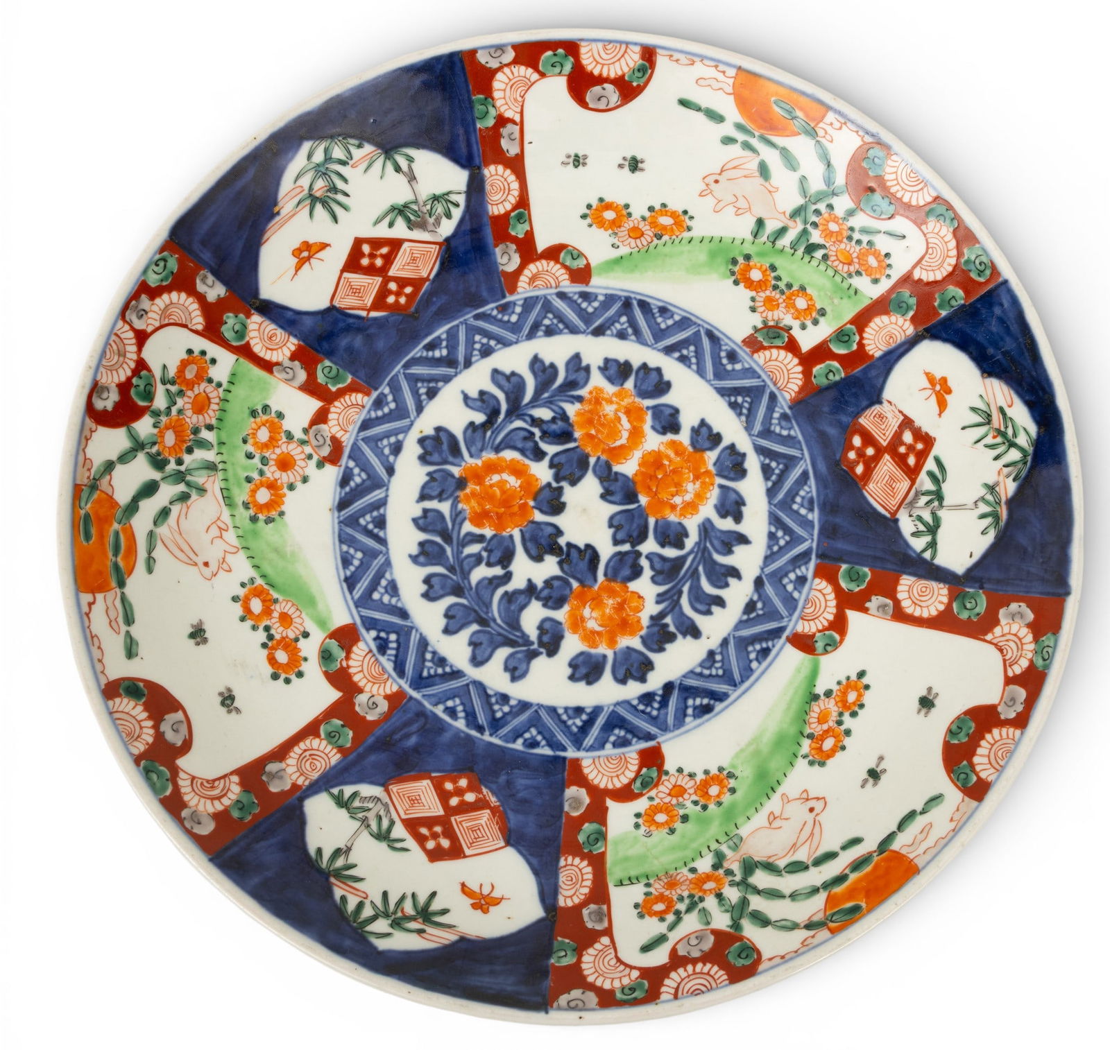 Japanese Imari Porcelain Charger 1900-1910, Dia. 13.25" (1 of 4)