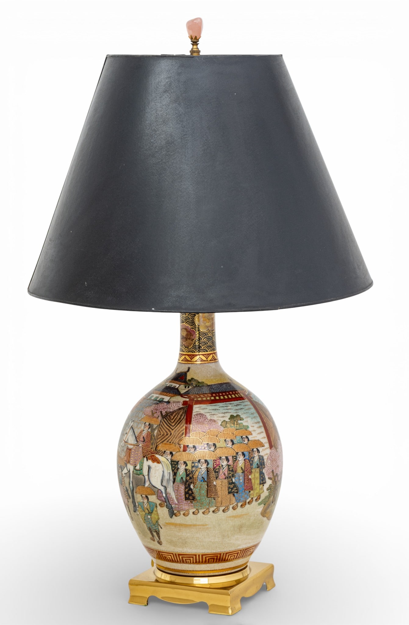 Japanese Style Imari Porcelain Gourd Form Table Lamp, Ca. 20th Cent., H 19" (1 of 6)