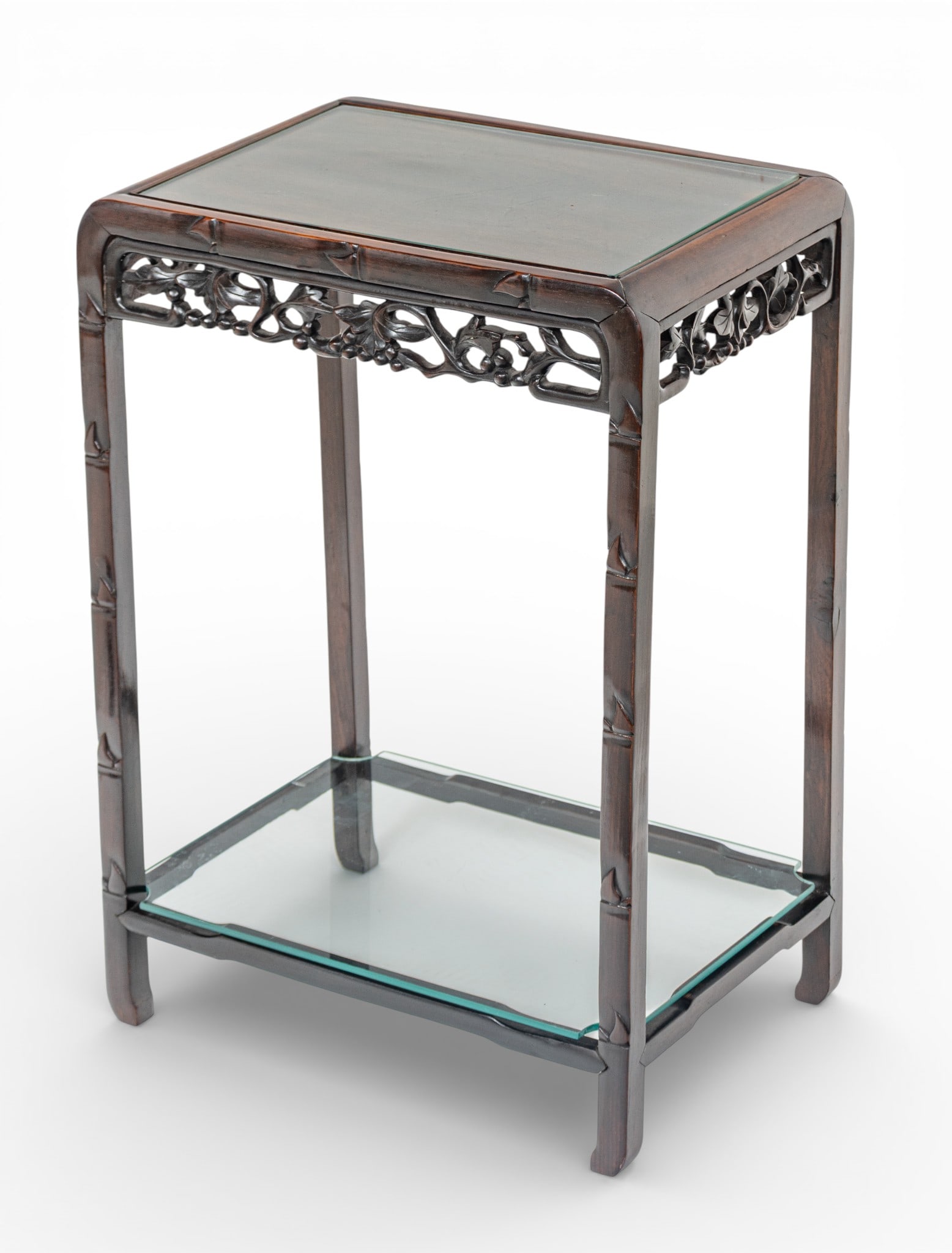 Chinese Carved Rosewood Table 20th Cent., H 27.5" W 19.5" Depth 13.75" (1 of 5)