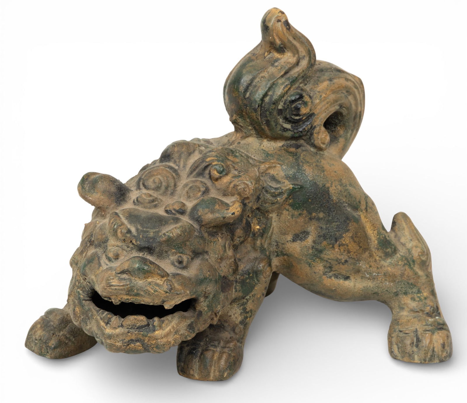 Chinese Cast Iron Foo Lion, 20th C., H 6" W 5" L 6.75" (1 of 5)