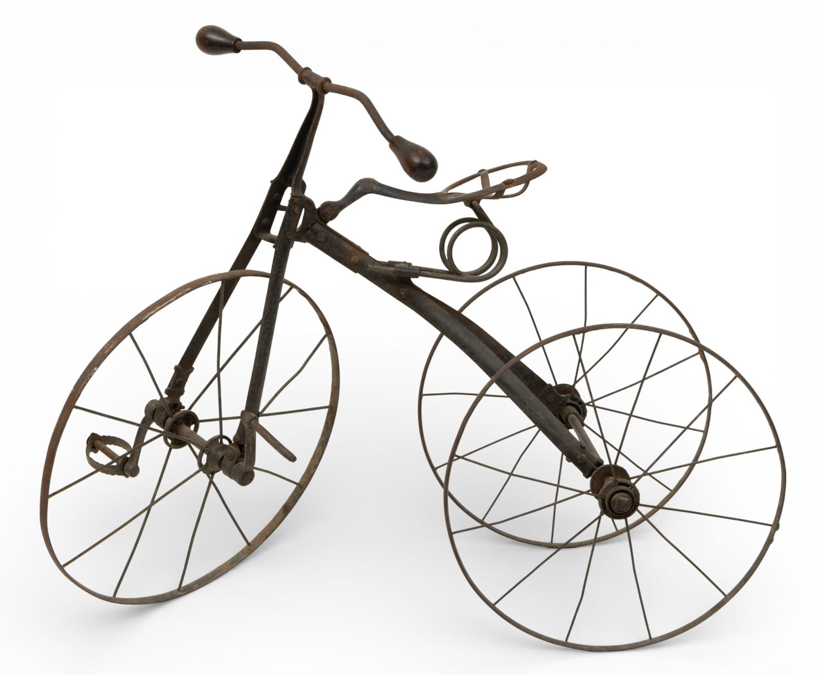 Victorian Period Cast Iron Child's High Wheeled Velocipede Tricycle, Ca. 1880, H 25" W 14" L 32" (1 of 5)