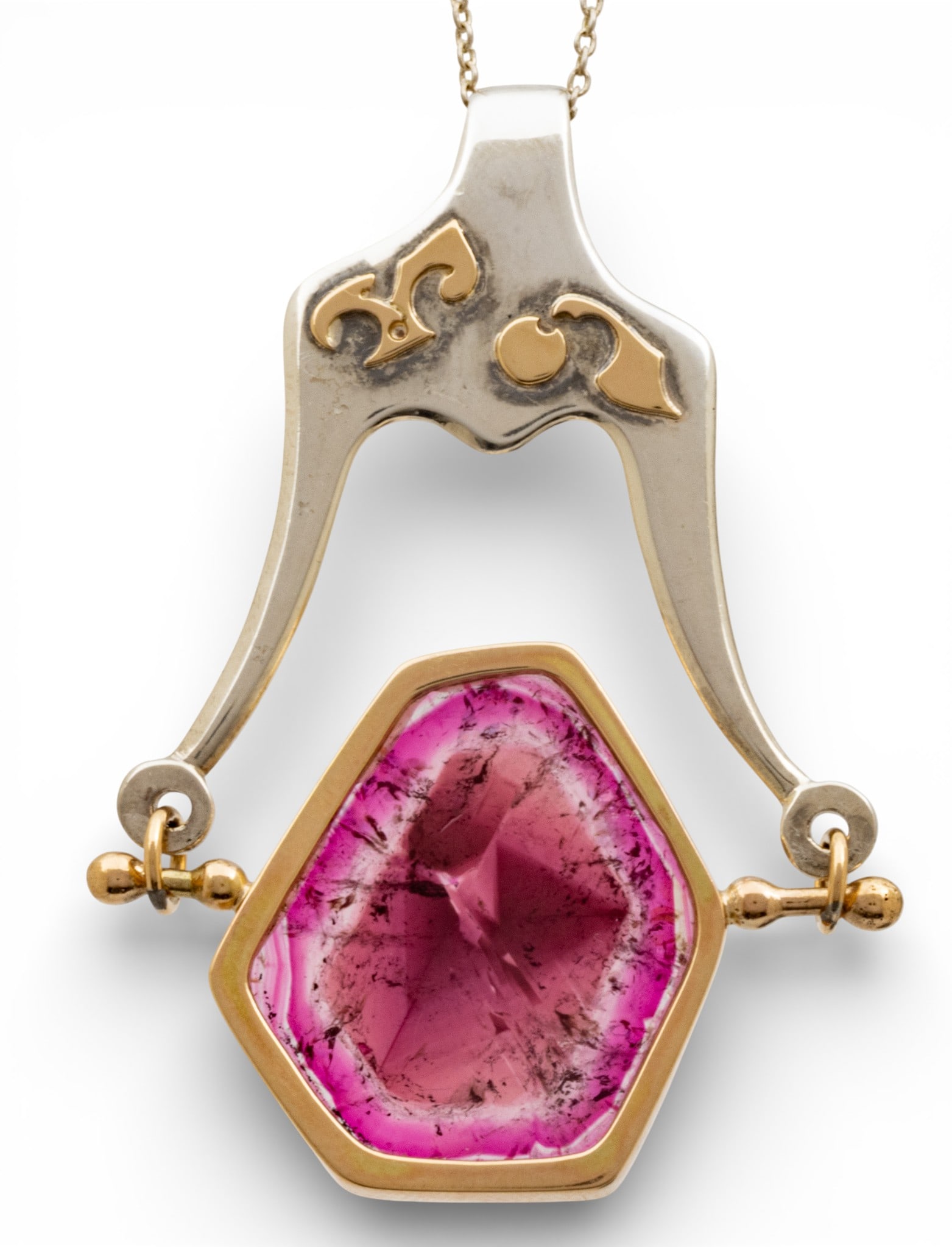 Rubellite Tourmaline Pendant, Sterling Setting 11 g 1 PC (1 of 5)