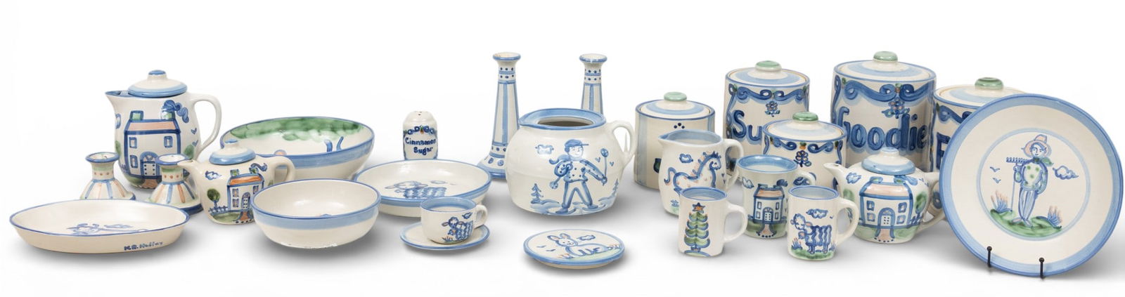 M.A. Hadley Hand Painted Stoneware Dinner Service 20th Cent., 98 PCS (1 of 13)