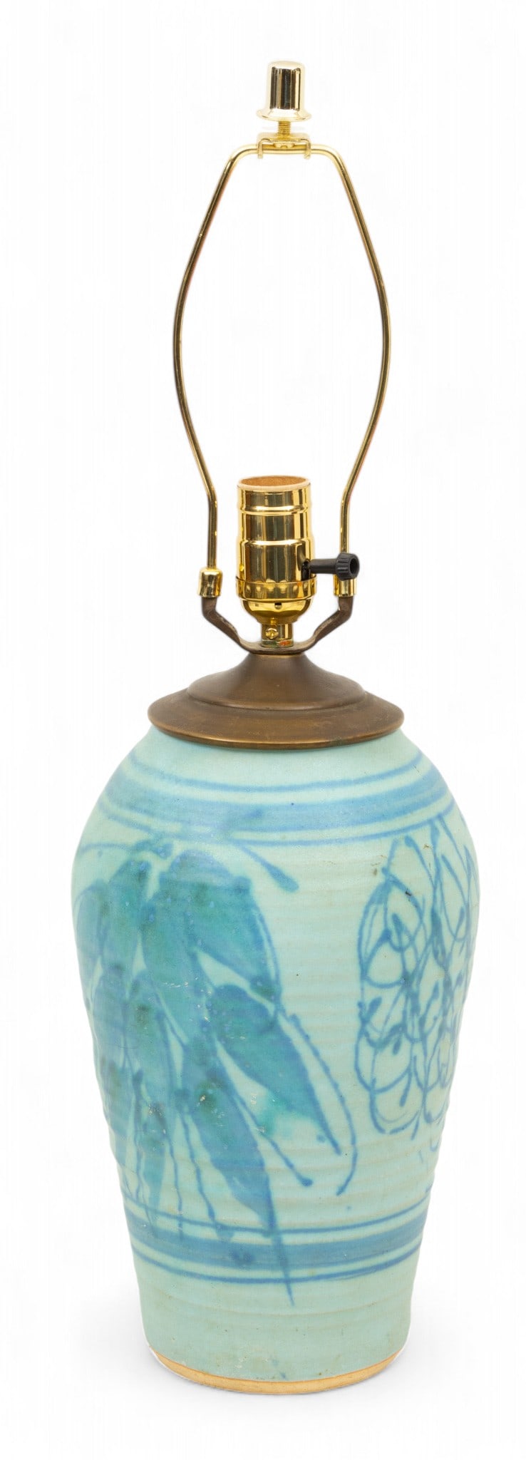 JT Abernathy (Ann Arbor, B. 1923) Studio Art Pottery Table Lamp, Ca. 1990, H 12" Dia. 8" (1 of 5)