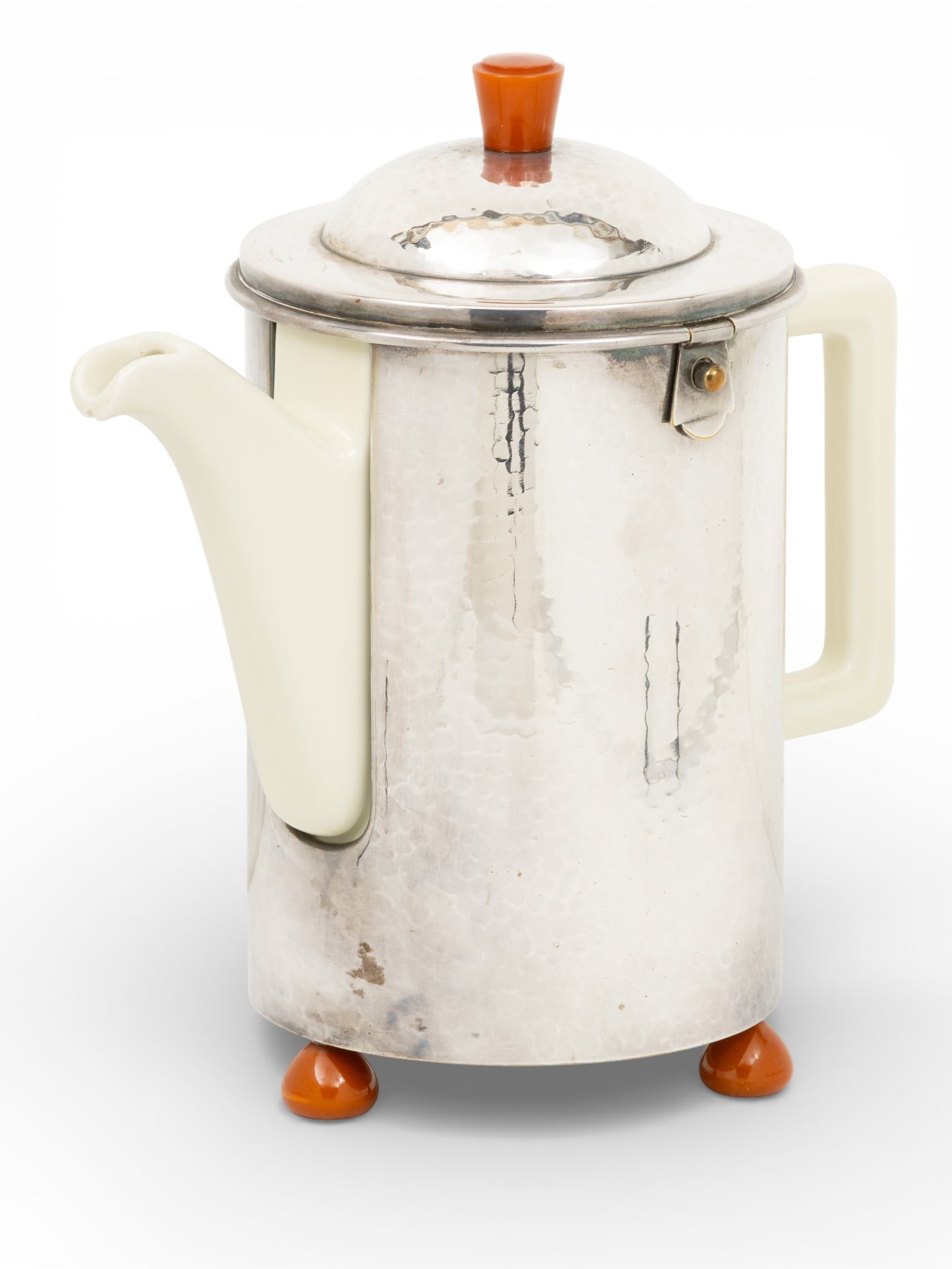 WMF (German) Art Deco Silverplate Coffee Pot, Ca. 1930's, H 8.5" W 5" Depth 8.5" (1 of 6)