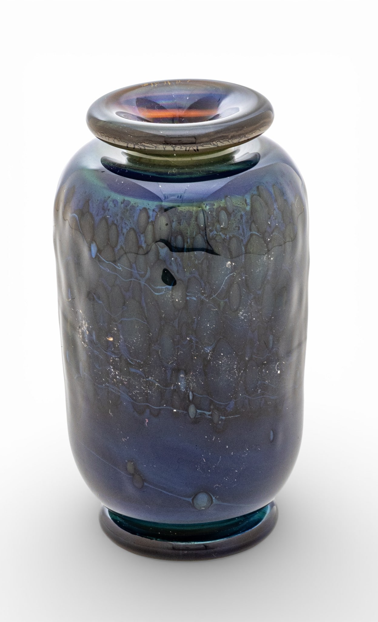 John Nygren, Cobalt Blue Blown Glass Miniature Vase 1977, H 4" W 2" (1 of 8)