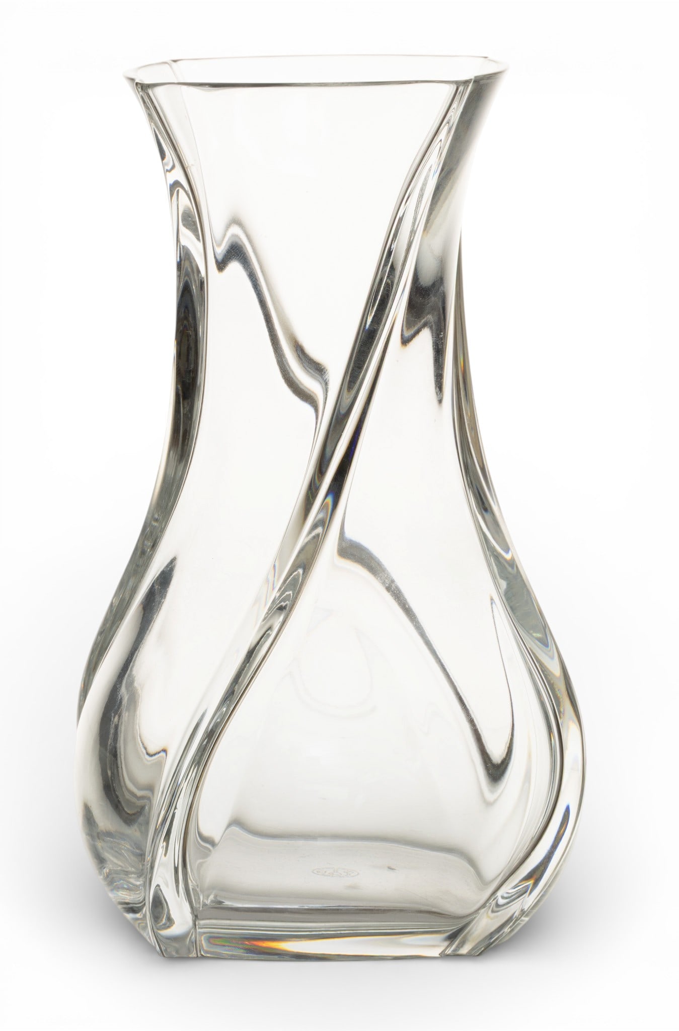 Baccarat (French, B. 1764) Crystal Serpentine Vase 20th Cent., H 8" Dia. 5" (1 of 3)