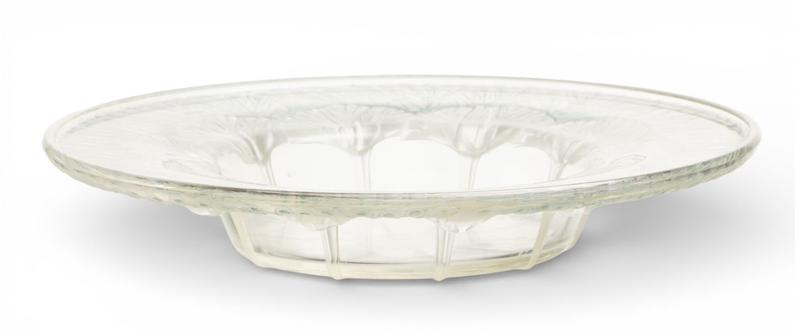 Sabino (French) Opalescent Glass Centerpiece Bowl, Ca. 1930, H 2.25" Dia. 12.25" (1 of 3)