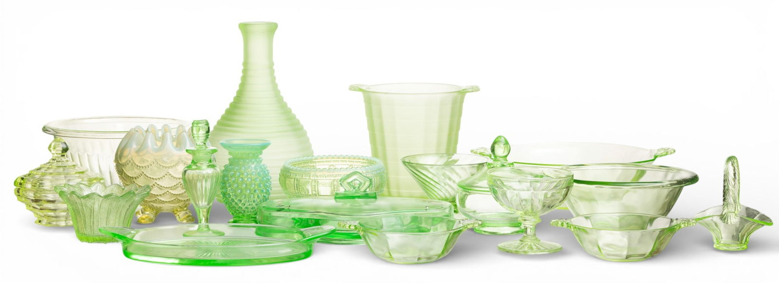 American Uranium Vaseline Glass Collection, Featuring Anchor Hocking, Cambridge Glass Company, 20th (1 of 13)