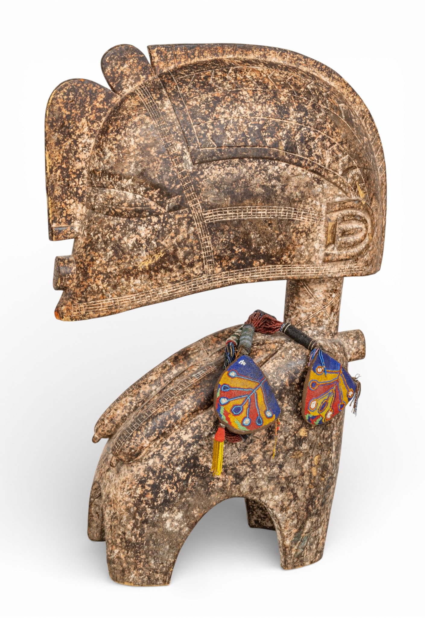 African Baga Nimba Carved Wood Shoulder Mask 20th Cent., H 44.5" L 31" (1 of 9)