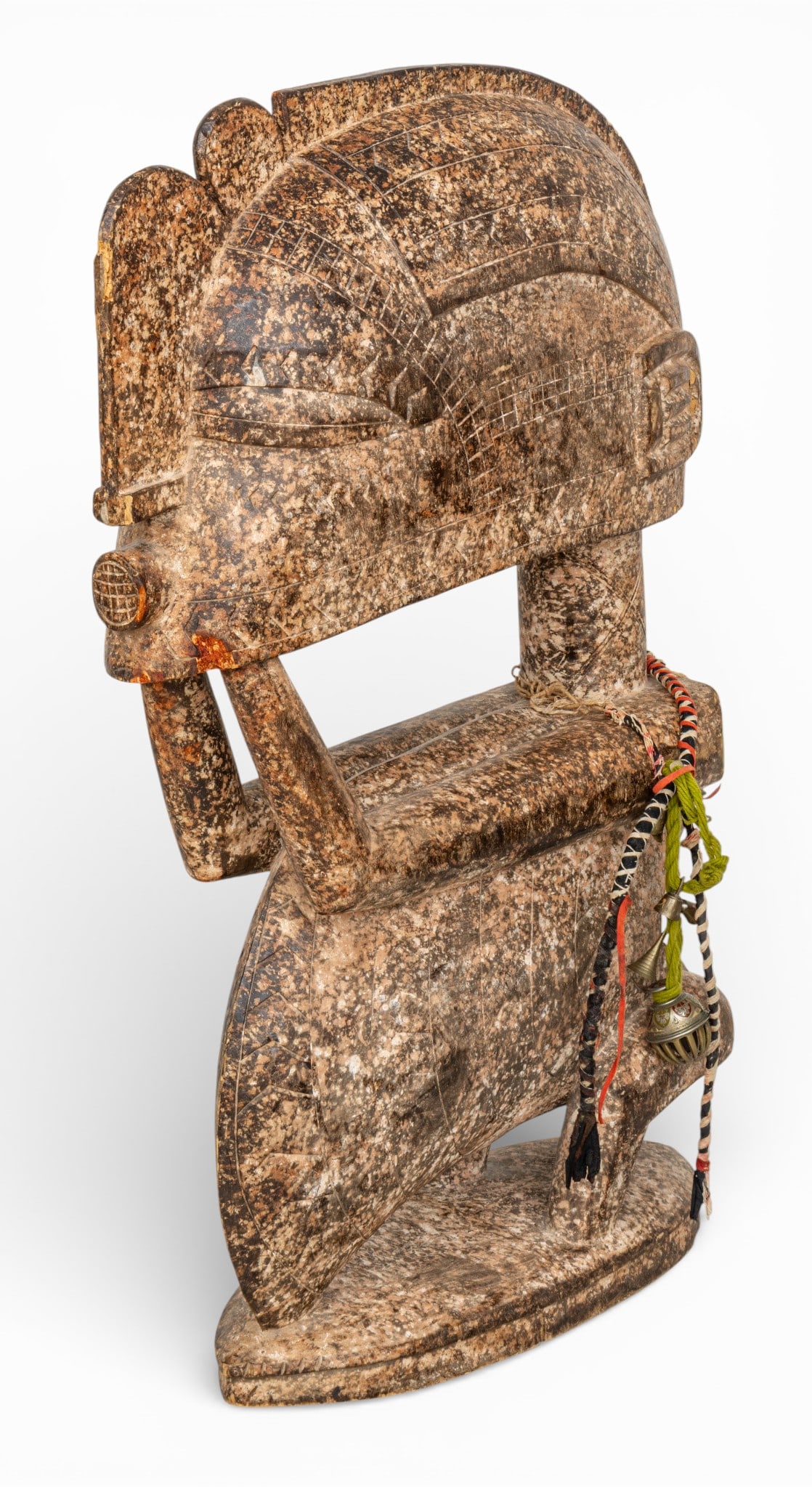African Baga Male Nimba Painted Carved Wood Sculpture 20th Cent., H 46" W 10" L 30" (1 of 9)