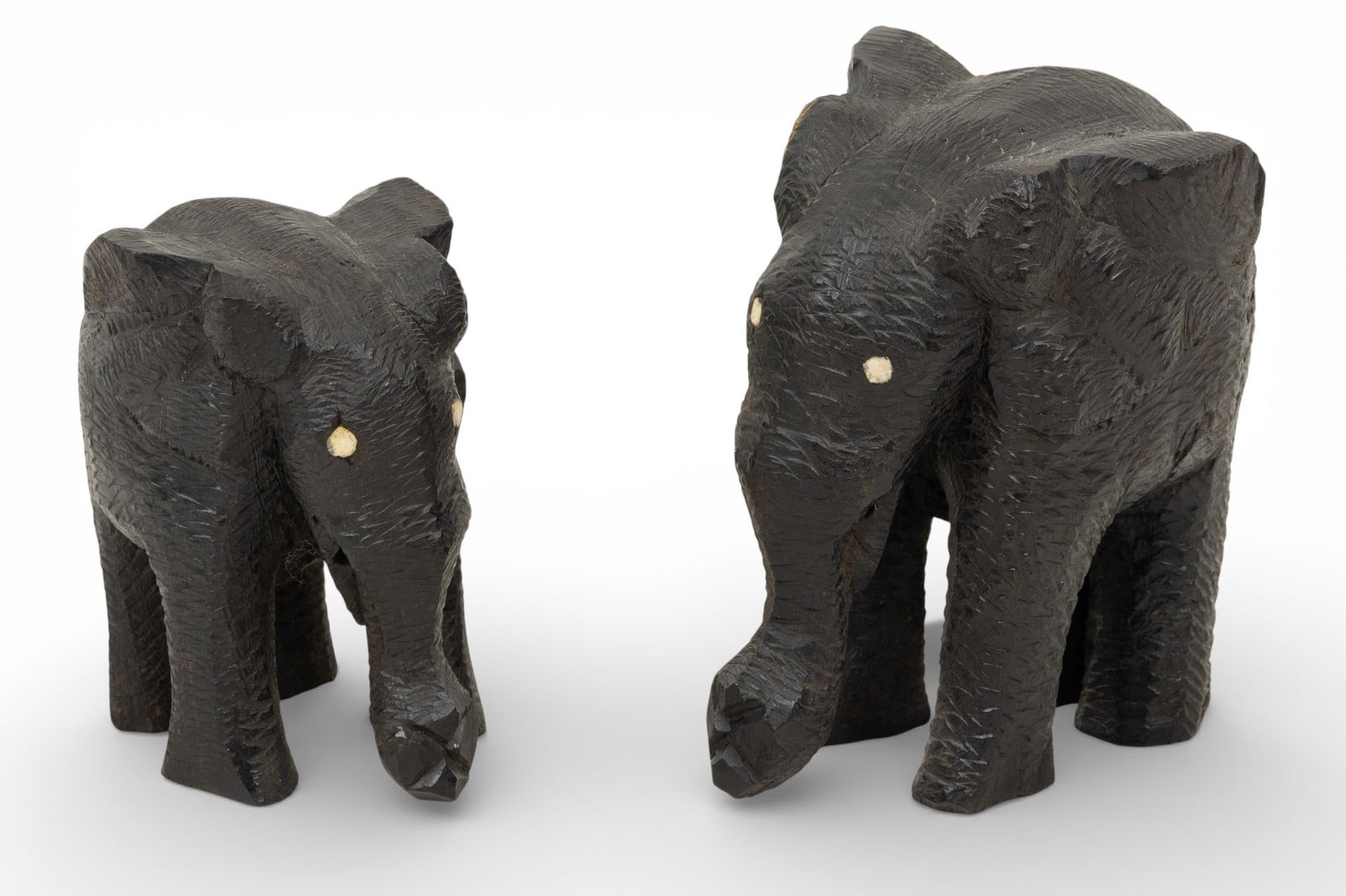 Cameroon, West Africa Bronze Elephants 1970, H 8" 2 PCS (1 of 5)