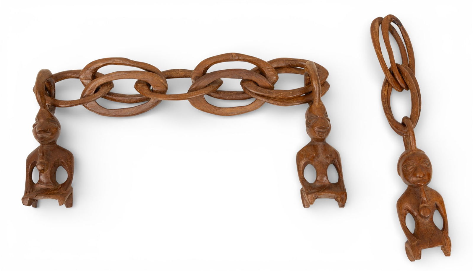 Cameroon, West Africa Carved Wood Chains L 35" 2 PCS (1 of 2)