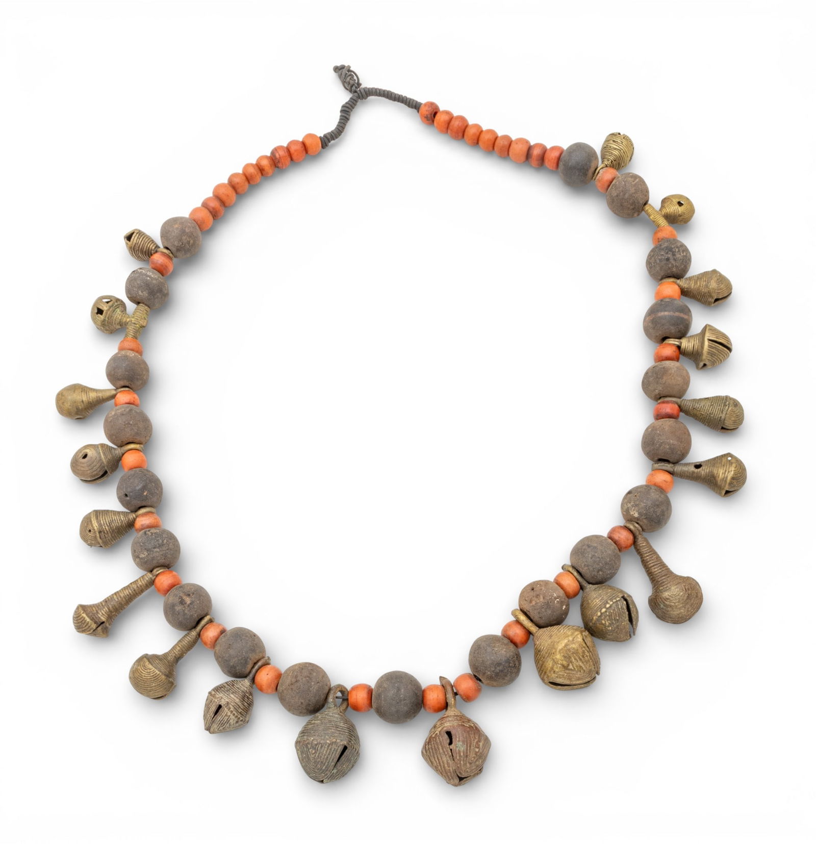 African Necklace, Brass Beads, L 40" (1 of 4)