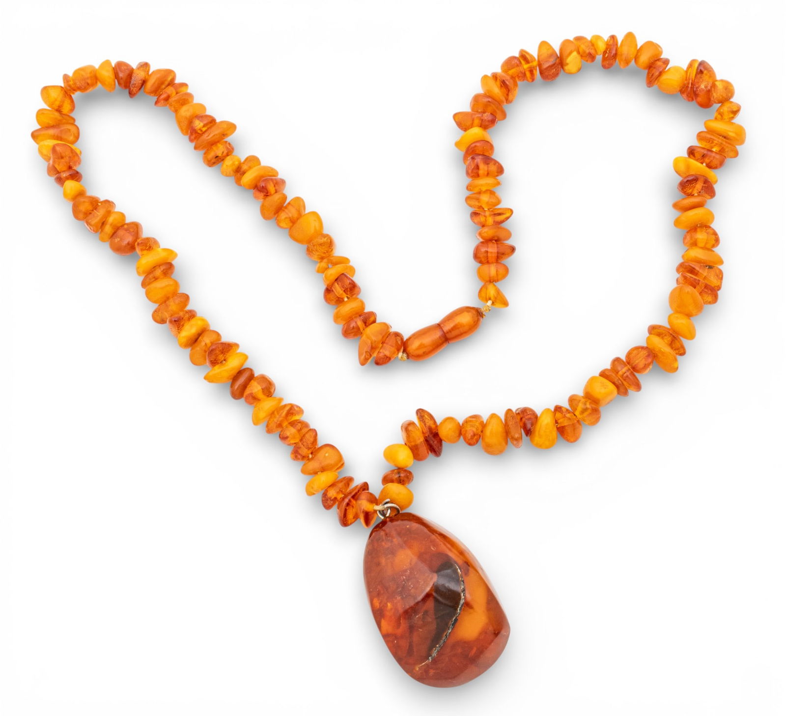 Tribal Amber Necklace L 24" (1 of 5)
