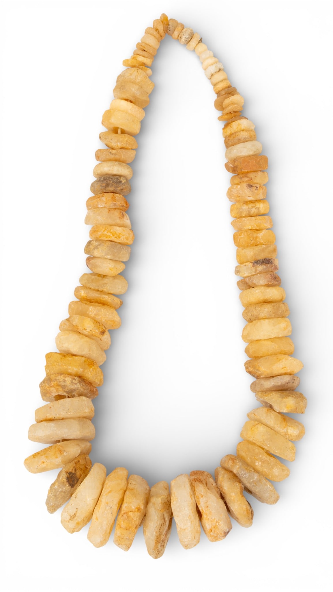 African Handmade Quartz Necklace L 26" (1 of 3)