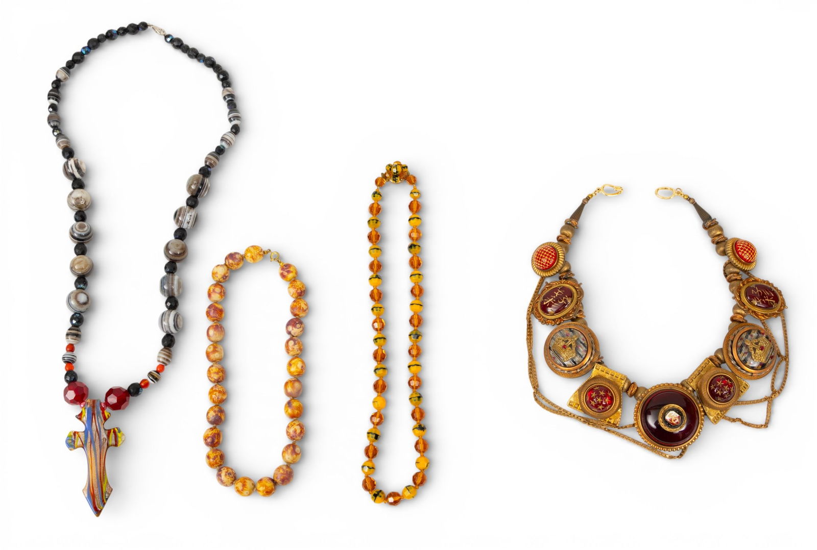 Four African Trade Bead Necklaces 4 PCS (1 of 8)