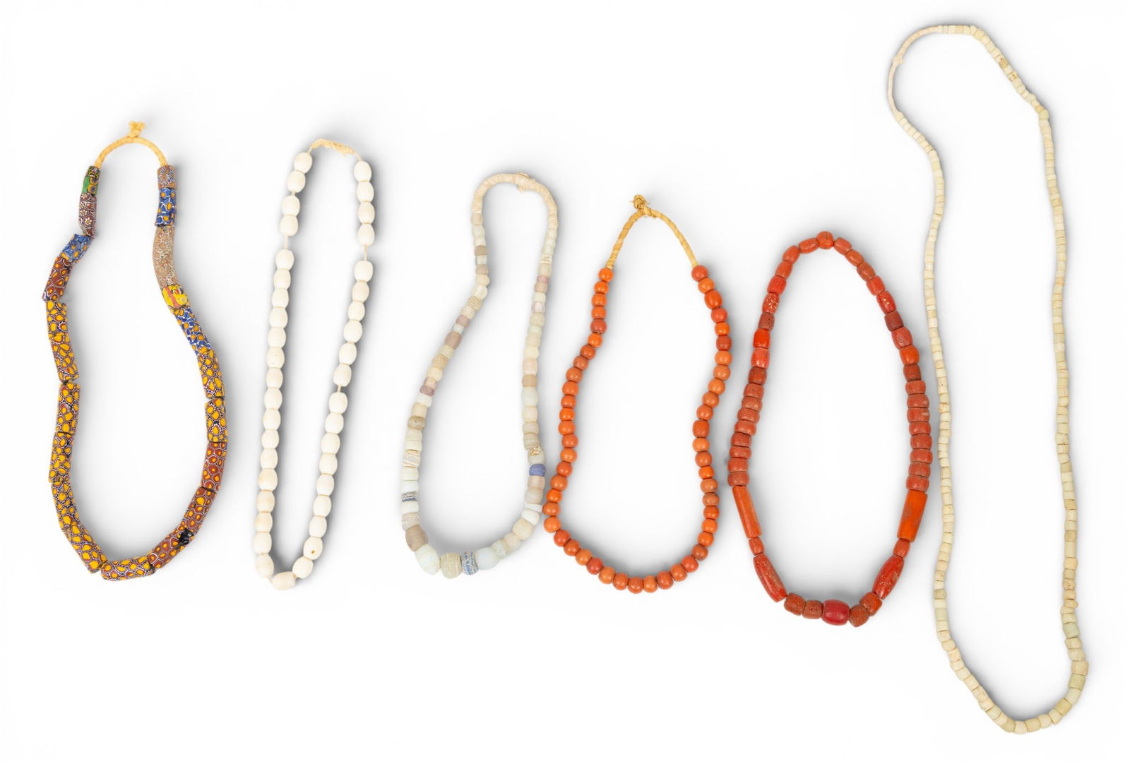 Six African Trade Bead Necklaces 6 PCS (1 of 6)