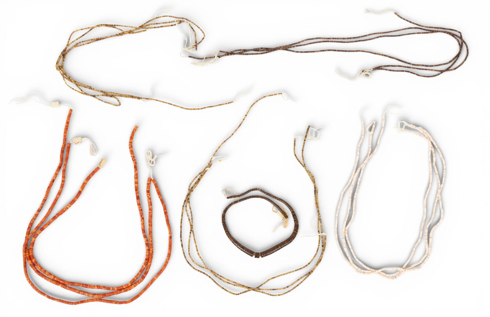 Native American Porcupine Quill Trade Bead Necklaces (13) and Two Stone Bead Necklaces, 16 PCS (1 of 7)