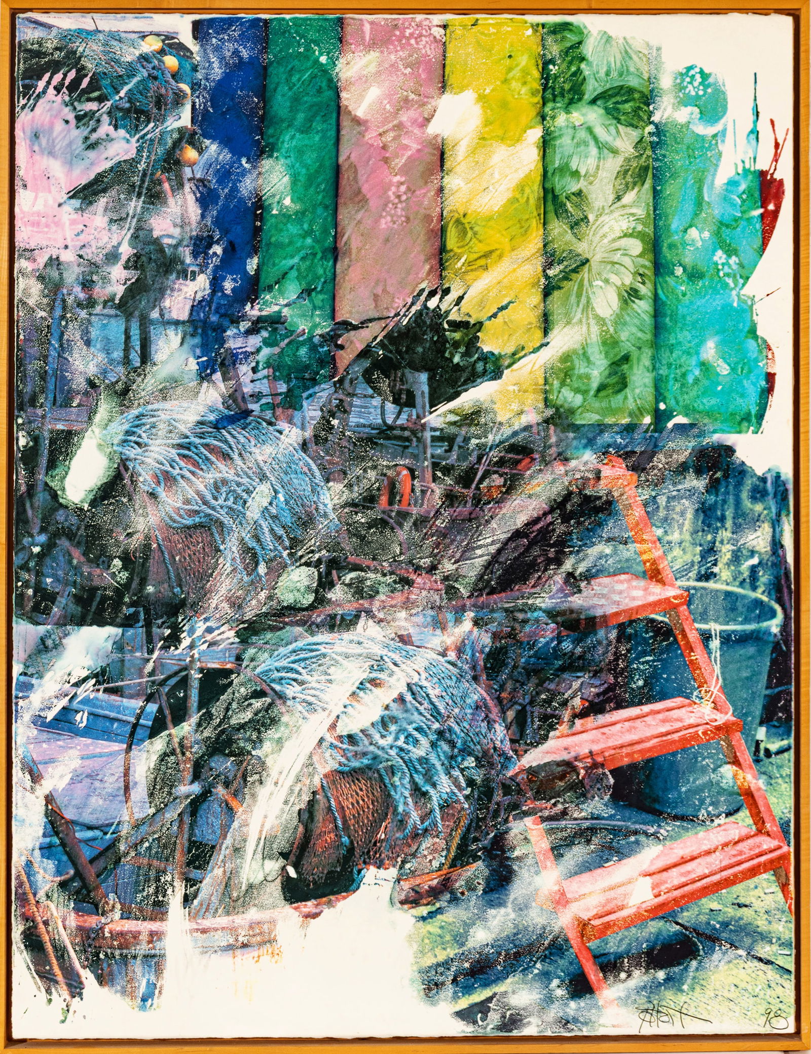 Darryl Pottorf (American, B. 1952) Robert Rauschenberg (American) Mixed Media on Paper, UV Coated (1 of 9)