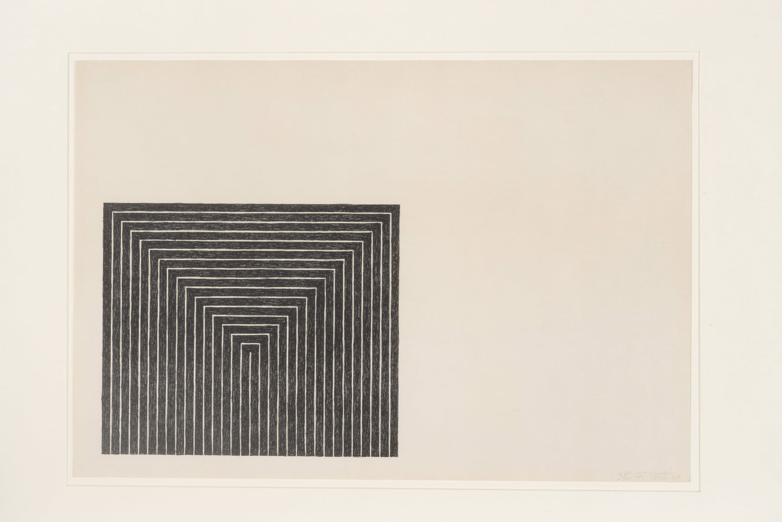 Frank Stella (American, 1936-2024) Lithograph on Barcham Green Paper 1967, 'Getty Tomb, from Black (1 of 5)